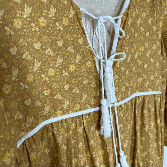 Christy Dawn Sz LP Petites Womens The Paloma Floral Dress Tiered Midi - Picture 4 of 8